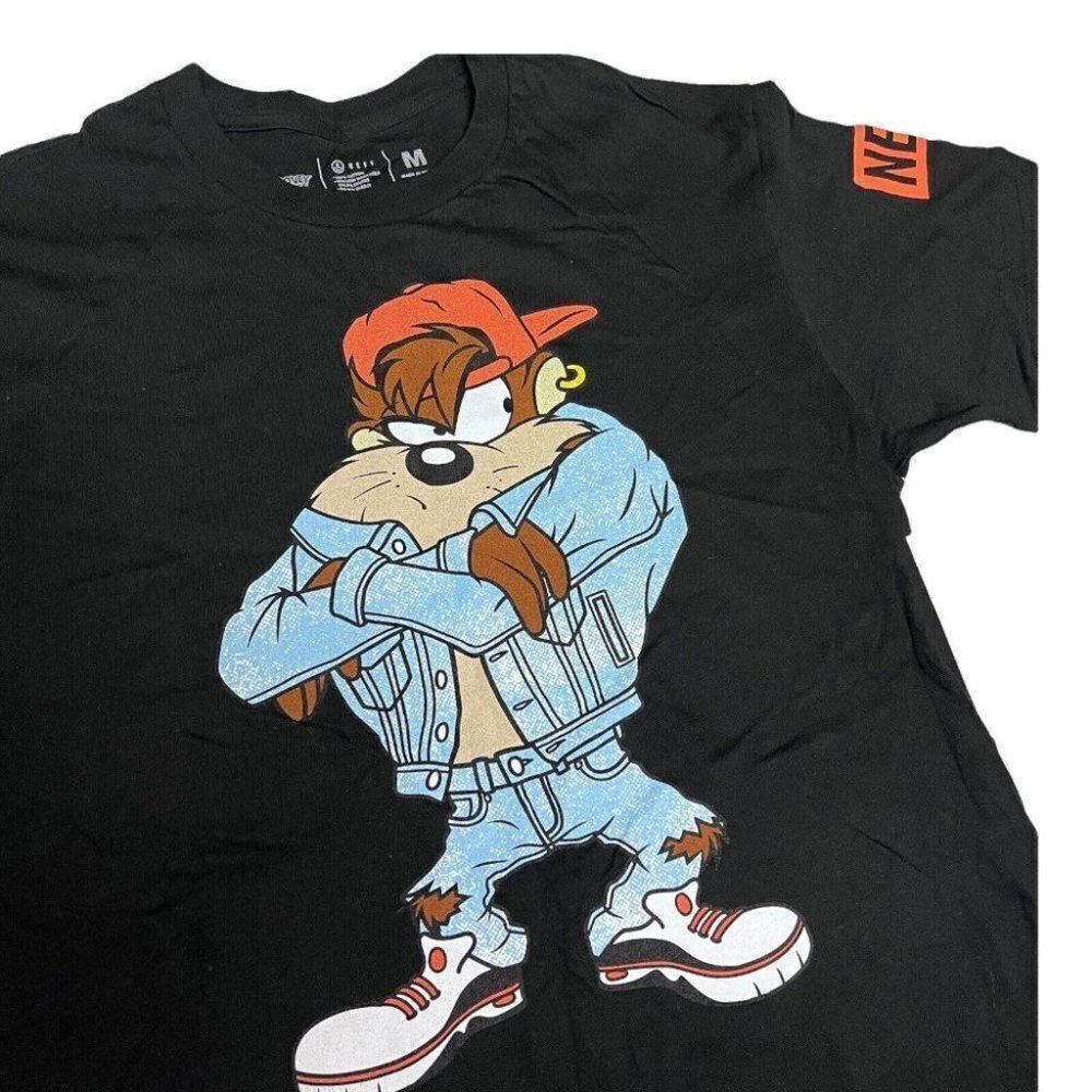Neff Taz T-Shirt Tasmanian Devil Looney Tunes Streetwear Logo Bugs Denim